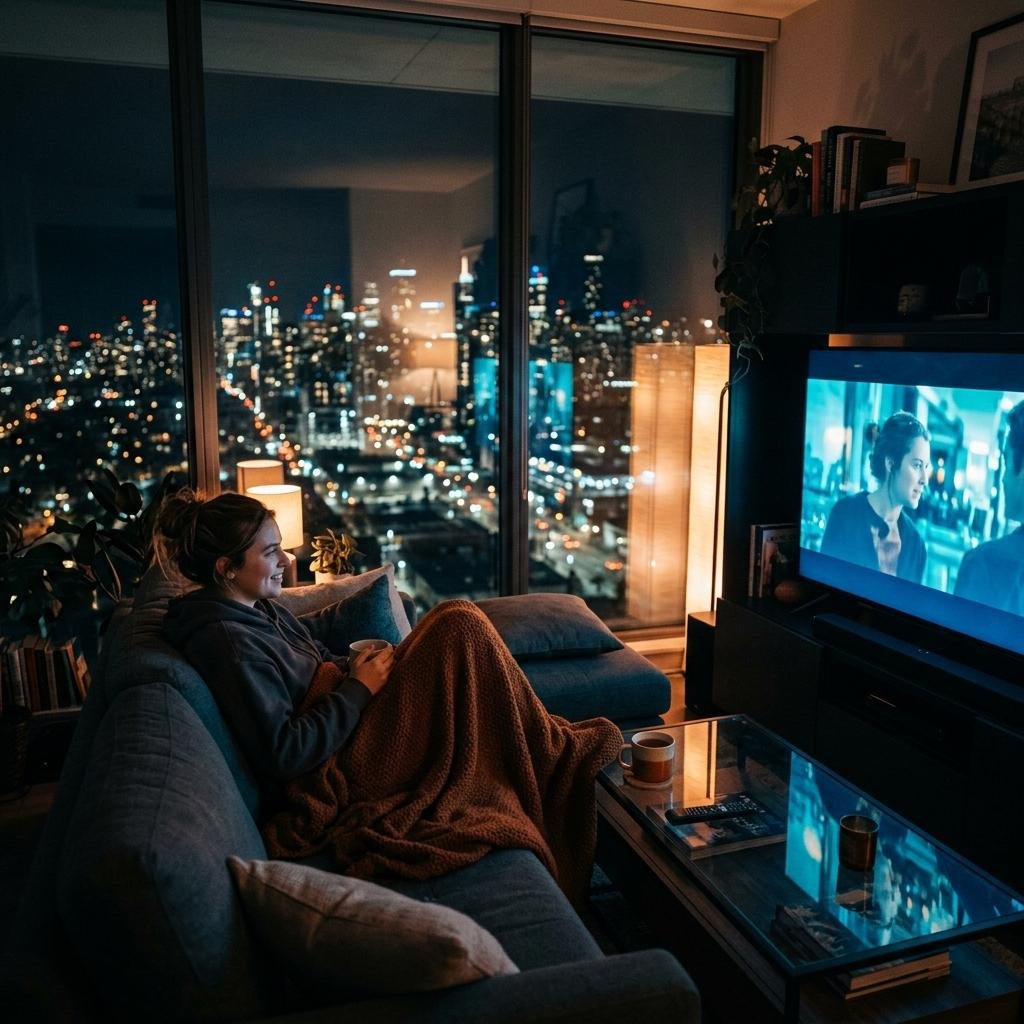 24/7 non-stop streaming entertainment — late night movies and continuous live TV channels